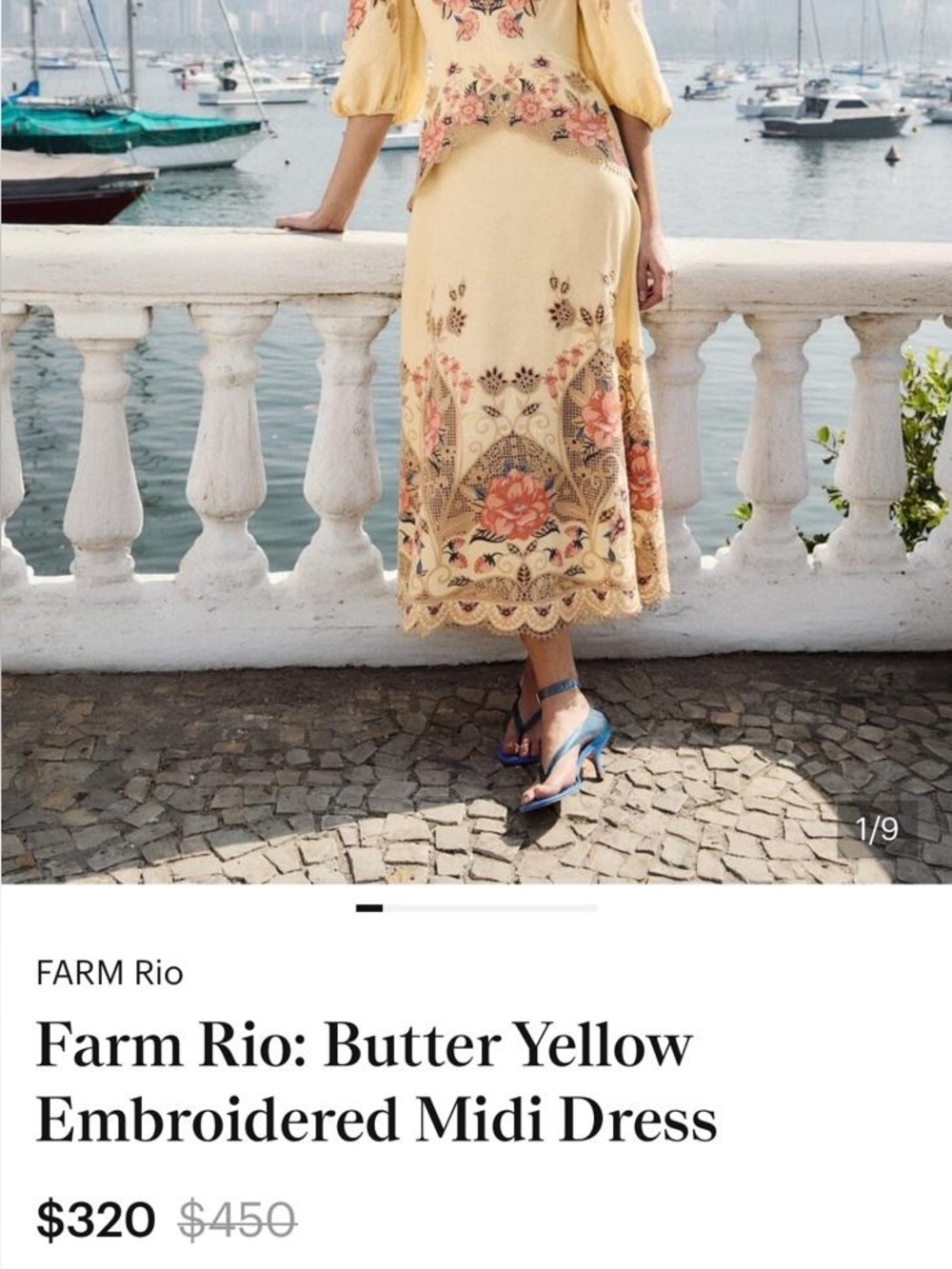 Farm Rio: Butter Yellow Embroidered Midi
Dress - DT - Picture 9 of 9